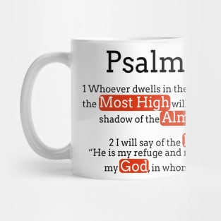 Psalm 91: 1-2 God protection Bible verses Mug